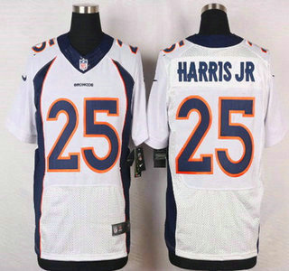Men's Denver Broncos #25 Chris Harris Jr White Road NFL Nike Elite Jersey