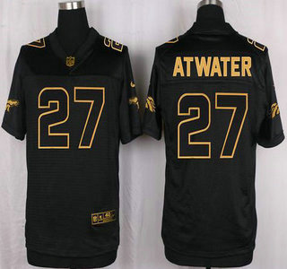 Men's Denver Broncos #27 Steve Atwater 2016 Pro Line Black Gold Collection Jersey