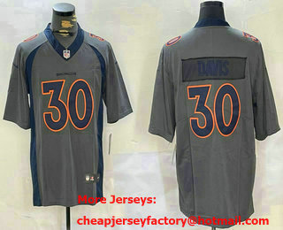 Men's Denver Broncos #30 Terrell Davis Grey 2019 Inverted Legend Stitched Nike Limited Jersey