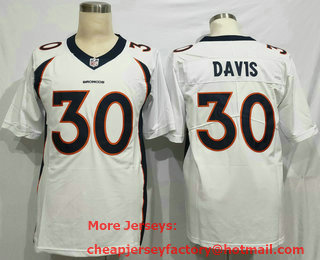 Men's Denver Broncos #30 Terrell Davis White 2017 Vapor Untouchable Stitched NFL Nike Limited Jersey