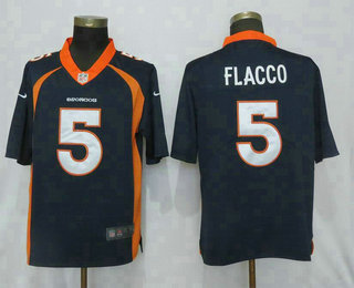 Men's Denver Broncos #5 Joe Flacco Navy Blue 2017 Vapor Untouchable Stitched NFL Nike Limited Jersey