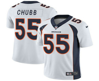 Men's Denver Broncos #55 Bradley Chubb White 2017 Vapor Untouchable Stitched NFL Nike Limited Jersey
