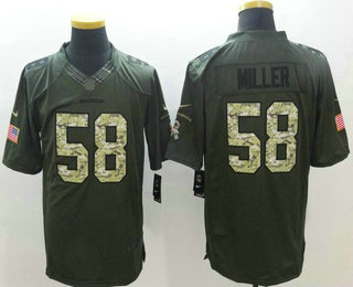 Men's Denver Broncos #58 Von Miller Green Salute To Service Stitched NFL Nike Limited Jersey