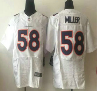Men's Denver Broncos #58 Von Miller Nike All White Elite Event Jersey