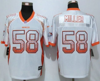 Men's Denver Broncos #58 Von Miller White Drift Fashion Orange Elite Jersey