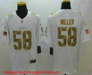 Men's Denver Broncos #58 Von Miller White Salute To Service Stitched NFL Nike Limited Jersey