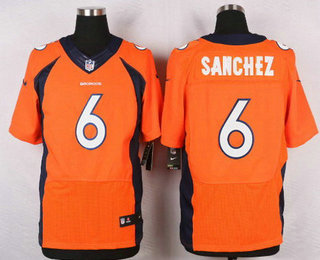 Men's Denver Broncos #6 Mark Sanchez Orange Team Color NFL Nike Elite Jersey