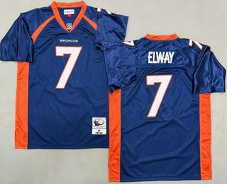Men's Denver Broncos #7 John Elway Blue 1997 Throwback Jersey