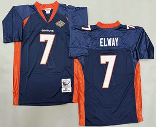 Men's Denver Broncos #7 John Elway Blue Throwback Jersey