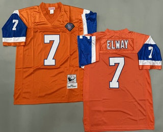 Men's Denver Broncos #7 John Elway Orange 75th Throwback Jersey