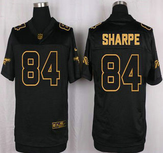 Men's Denver Broncos #84 Shannon Sharpe 2016 Pro Line Black Gold Collection Jersey