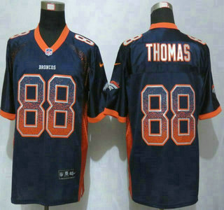 Men's Denver Broncos #88 Demaryius Thomas Nike Drift Fashion Blue Elite Jersey