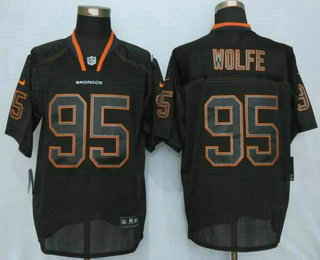 Men's Denver Broncos #95 Derek Wolfe Nike Lights Out Black Elite Jersey