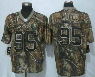 Men's Denver Broncos #95 Derek Wolfe Camo Realtree Nike Elite Jersey