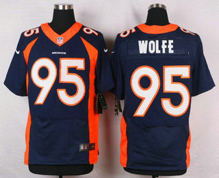 Men's Denver Broncos #95 Derek Wolfe Navy Blue Alternate NFL Nike Elite Jersey