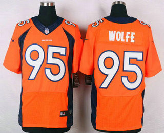 Men's Denver Broncos #95 Derek Wolfe Orange Team Color NFL Nike Elite Jersey