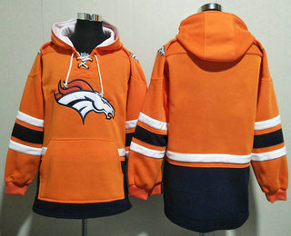 Men's Denver Broncos Blank NEW Orange Pocket Stitched NFL Pullover Hoodie