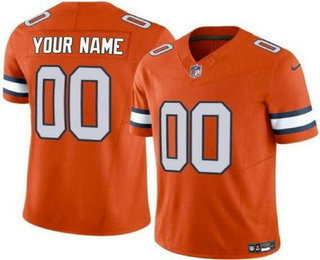 Men's Denver Broncos Customized Limited Orange Throwback FUSE Vapor Jersey