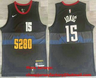 Men's Denver Nuggets #15 Nikola Jokic Navy Blue 2023 City Icon Swingman Jersey