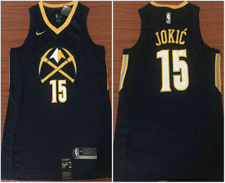 Men's Denver Nuggets #15 Nikola Jokic Navy Blue NBA Swingman City Edition Jersey
