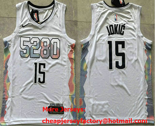 Men's Denver Nuggets #15 Nikola Jokic White 2024 City Swingman Jersey