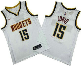 Men's Denver Nuggets #15 Nikola Jokic White Icon Swingman Jersey