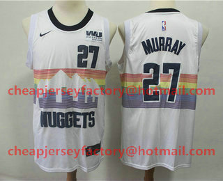 Men's Denver Nuggets #27 Jamal Murray New White 2019 City Edition NBA Swingman Western Union Stitched NBA Jersey