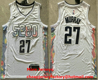 Men's Denver Nuggets #27 Jamal Murray White 2024 City Swingman Jersey