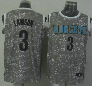 Men's Denver Nuggets #3 Ty Lawson 2015 Gray City Lights Swingman Jersey