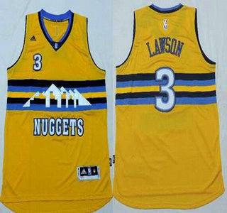 Men's Denver Nuggets #3 Ty Lawson Revolution 30 Swingman 2014 New Yellow Jersey