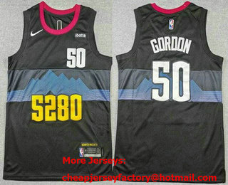 Men's Denver Nuggets #50 Aaron Gordon Black 2023 City Sponsor Swingman Jersey