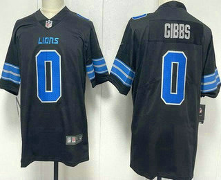 Men's Detroit Lions #0 Jahmyr Gibbs Limited Black Vapor Jersey