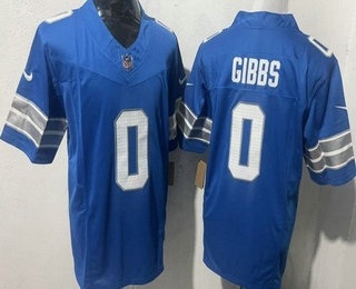 Men's Detroit Lions #0 Jahmyr Gibbs Limited Blue FUSE Vapor Jersey