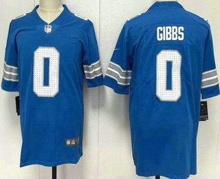 Men's Detroit Lions #0 Jahmyr Gibbs Limited Blue Vapor Jersey