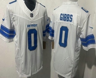 Men's Detroit Lions #0 Jahmyr Gibbs Limited White FUSE Vapor Jersey