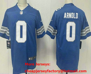 Men's Detroit Lions #0 Terrion Arnold Limited Blue Vapor Jersey