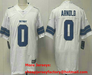 Men's Detroit Lions #0 Terrion Arnold Limited White Vapor Jersey