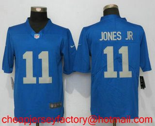 Men's Detroit Lions #11 Marvin Jones Jr Light Blue 2017 Throwback Retired Vapor Untouchable Stitched NFL Nike Limited Jersey