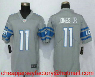 Men's Detroit Lions #11 Marvin Jones Jr Steel Gray 2017 Color Rush Stitched NFL Nike Limited Jersey