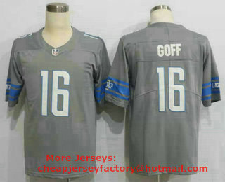 Men's Detroit Lions #16 Jared Goff Grey 2021 Color Rush Stitched NFL Nike Limited Jersey