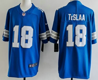 Men's Detroit Lions #18 Isaac TeSlaa Blue Vapor Limited Stitched Jersey