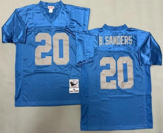Men's Detroit Lions #20 Barry Sanders Light Blue 1994 Throwback Jersey