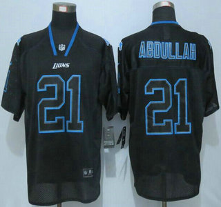 Men's Detroit Lions #21 Ameer Abdullah Nike Lights Out Black Elite Jersey