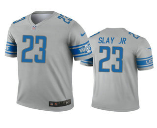 Men's Detroit Lions #23 Darius Slay Gray Inverted Legend Jersey