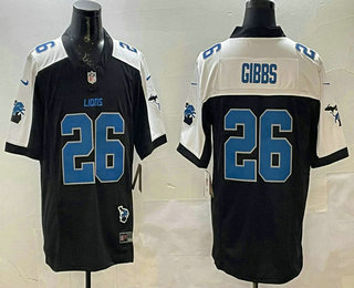Men's Detroit Lions #26 Jahmyr Gibbs Limited Black Thanksgiving FUSE Vapor Jersey