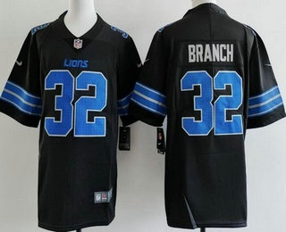 Men's Detroit Lions #32 Brian Branch Limited Black Vapor Jersey