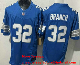 Men's Detroit Lions #32 Brian Branch Limited Blue FUSE Vapor Jersey