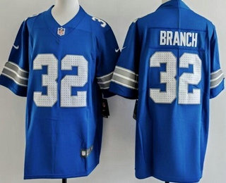 Men's Detroit Lions #32 Brian Branch Limited Blue Vapor Jersey