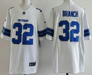 Men's Detroit Lions #32 Brian Branch Limited White Vapor Jersey