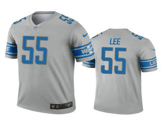 Men's Detroit Lions #55 Eric Lee Gray Inverted Legend Jersey